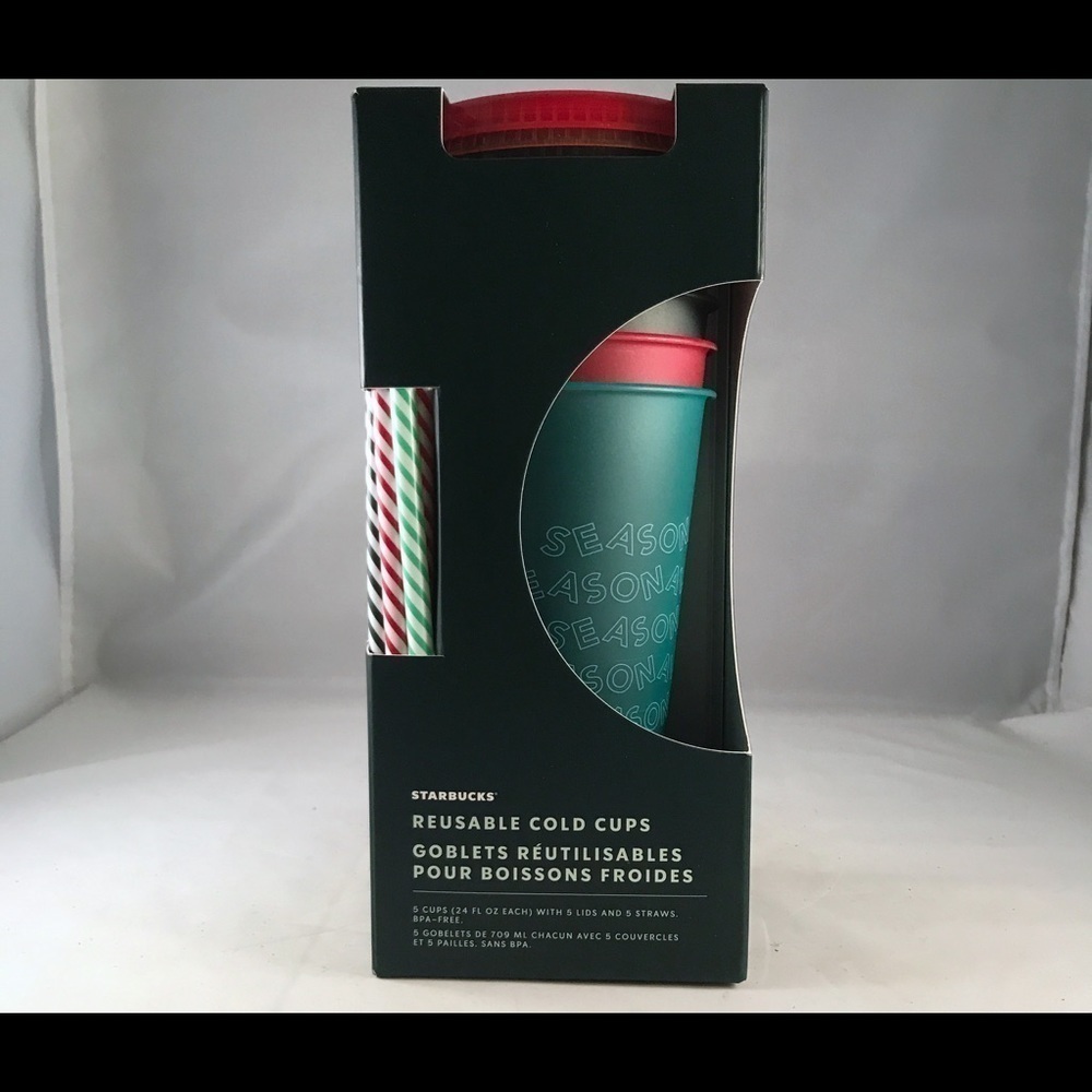 Starbucks 2019 Holiday Cold Cups- Tops and Straws